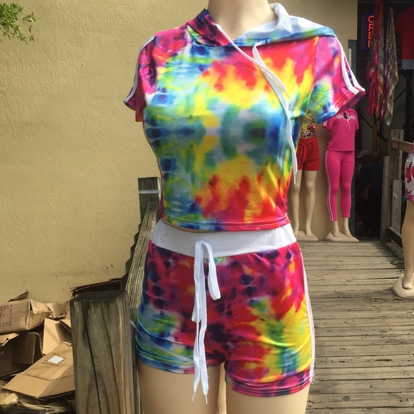 Last 1!Circus🎪Tye -dye Matching Two-Piece Outfits - Picture 2 of 5